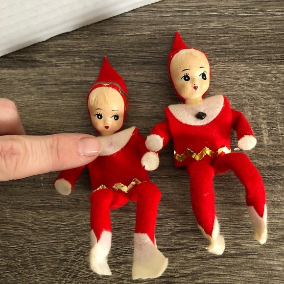 Vtg Paper Mache Face Pixie Elves - Picture 9 of 11